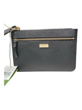New Kate Spade New York Leather Pouch Wristlet Tinie Laurel Way Saffiano Clutch